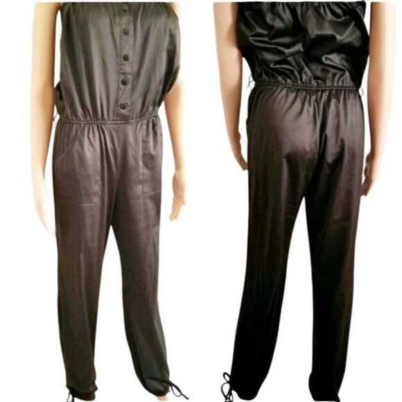 Twenty One Women's Black Strapless Button-Front Jumpsuit Size Medium - Picture 4 of 15